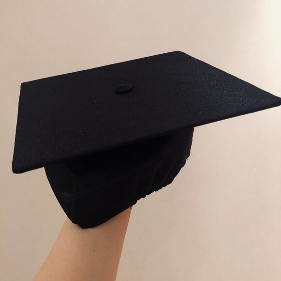 Gaspard Graduation Cap Mortarboard Hat Adult Size Black No Tassel Academic - Picture 3 of 4